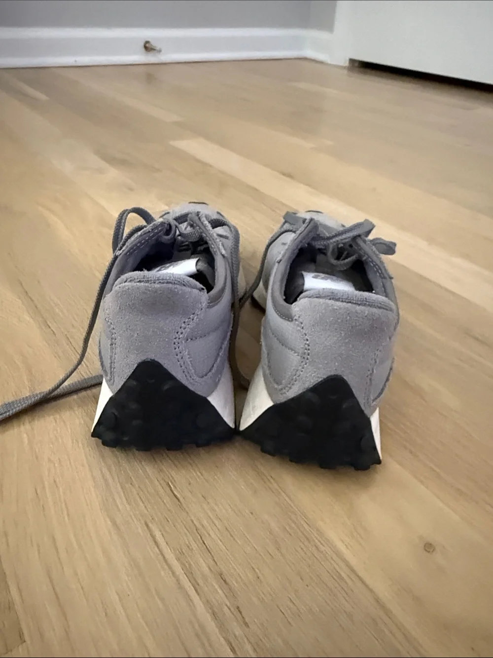 New Balance Kids Gray and White Sneakers